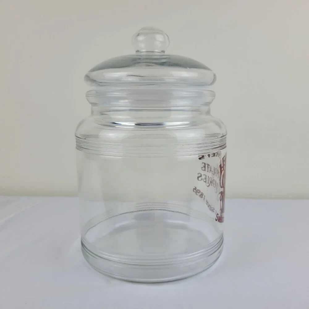 Vintage Hershey’s Chocolate Memories Sweets Treats 1895 Glass cookie jar Lid 90s - Picture 12 of 16